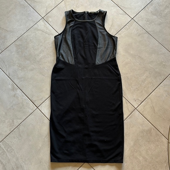Athleta Dresses & Skirts - Athleta Black Dress with Leather Detail